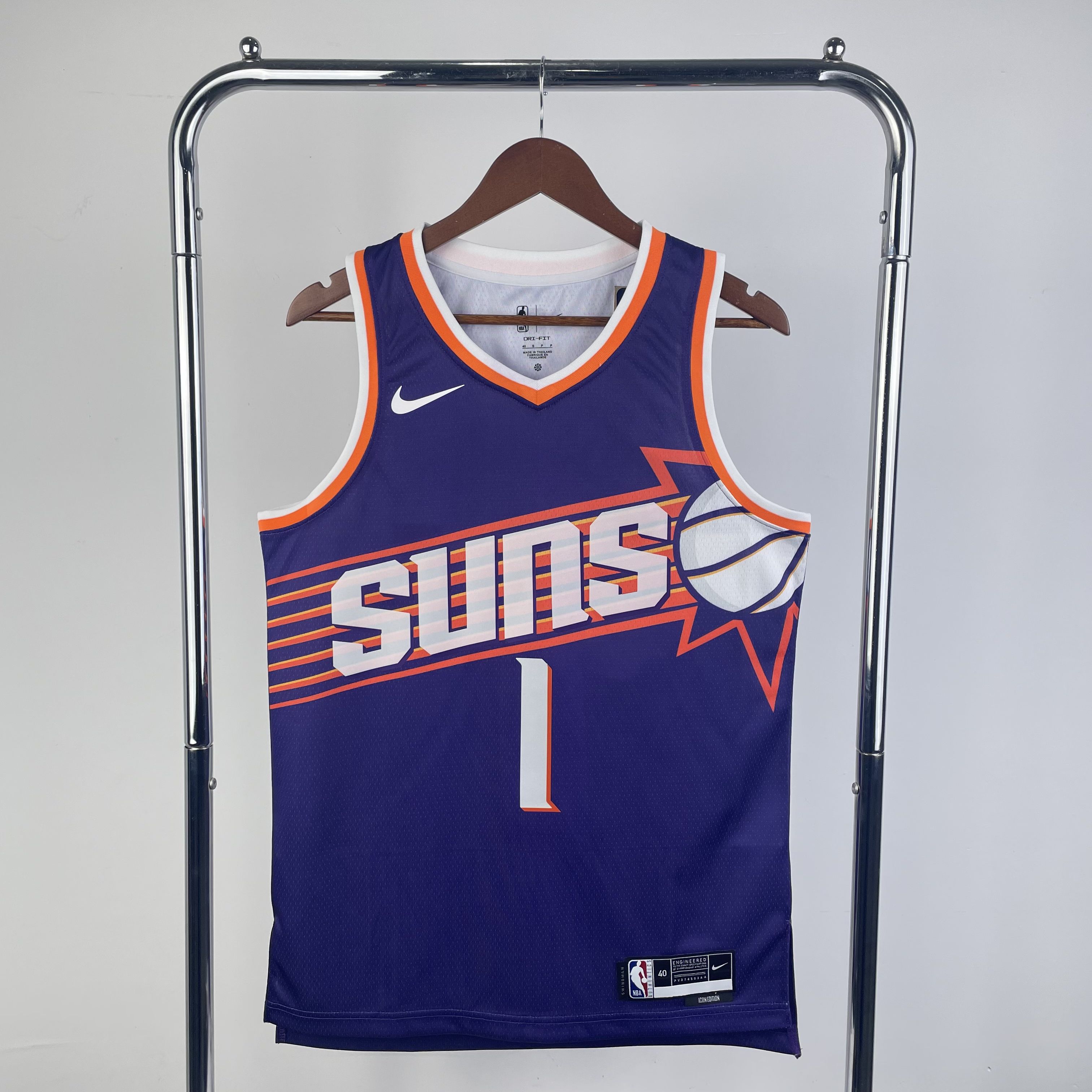 Men Phoenix Suns #1 Devin Booker Purple Season Nike 2024 NBA Jersey